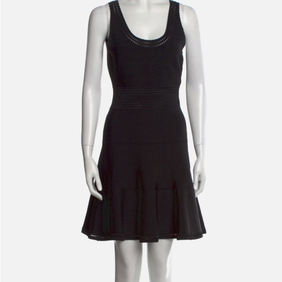 Diane Von Furstenberg DVF Sleeveless Scoop Neck Stretch Black Dress Size Large - Picture 1 of 13